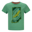 Indianapolis Motor Speedway State of Indiana T-Shirt in green, front view
