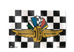 Wing Wheel Flag Indianapolis Motor Speedway Checkered 3'x5' Flag in Black & White Checkered Pattern - Front View