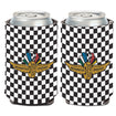 Wing Wheel Flag 12oz. Checkered Can Cooler - Front & Back View