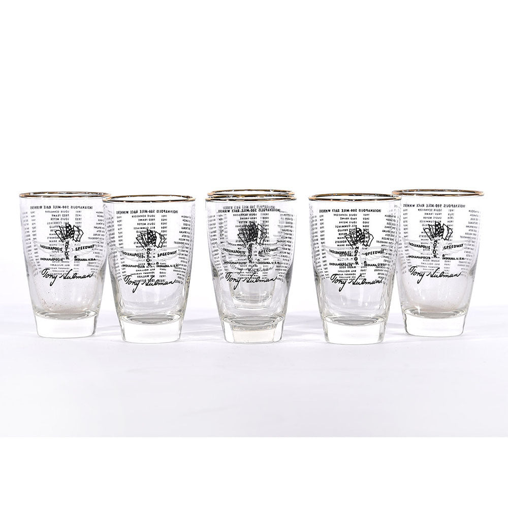 Indianapolis Motor Speedway Historical Indy 500 Glassware - 1970 Al Unser Set - Front View