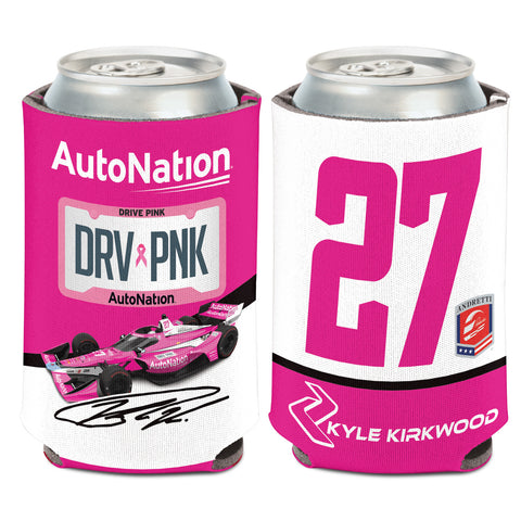 2023 Kirkwood Can Cooler in pink, front and back view