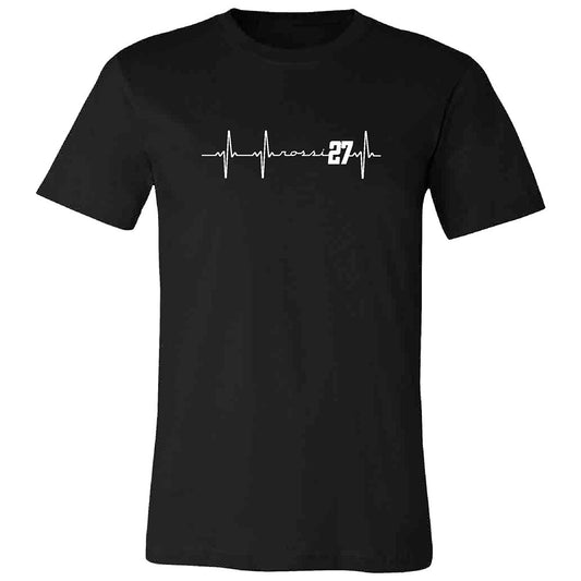 Alexander Rossi Heartbeat Tatoo T-shirt in Black - Front View