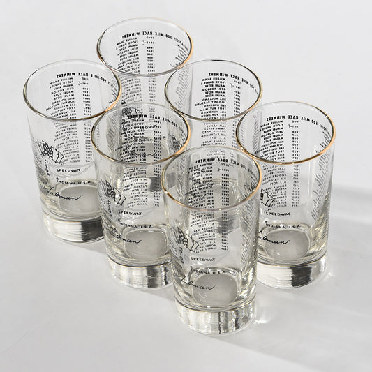Indianapolis Motor Speedway Historical Indy 500 Glassware - 1969 Mario Andretti Set