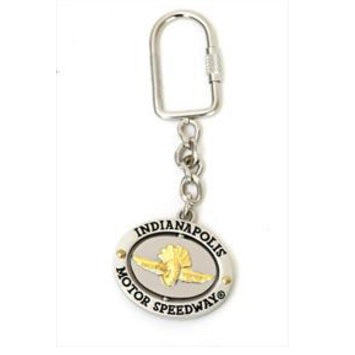 Indianapolis Motor Speedway Pewter Keychain - Front View